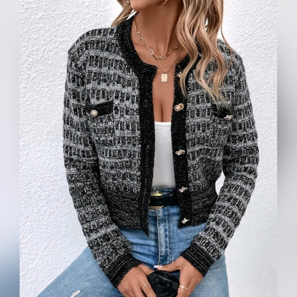 COLLUSION Knit Button-up Cropped Cardigan In Gray | ASOS